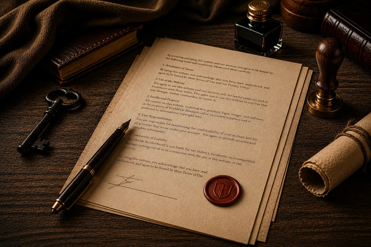 Warm editorial scene with a lock, shield, and confidential document representing privacy protection.